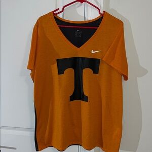 Women's V-Neck Nike Tennessee volunteers Vols Orange Black dri fit T shirt XXL